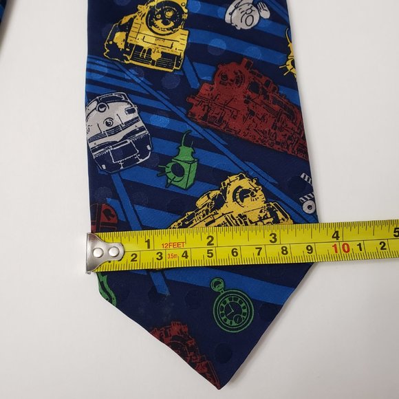 Vintage 1994 Steam Trains 100% Silk Necktie Ties Career Wear Railroad Trains - Picture 2 of 13
